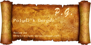 Polyák Gergő névjegykártya